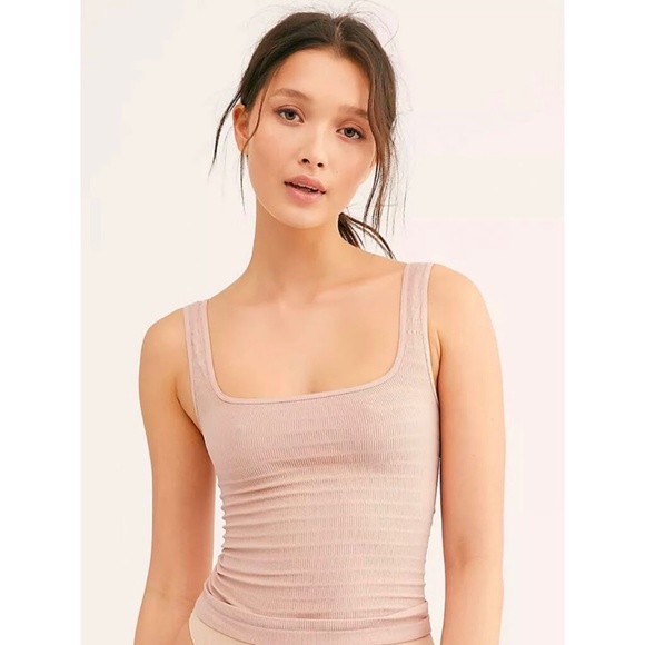 Free People Tops - Free People Square One Seamless Cami in Nude